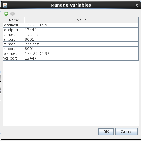 Variables Manager Screen